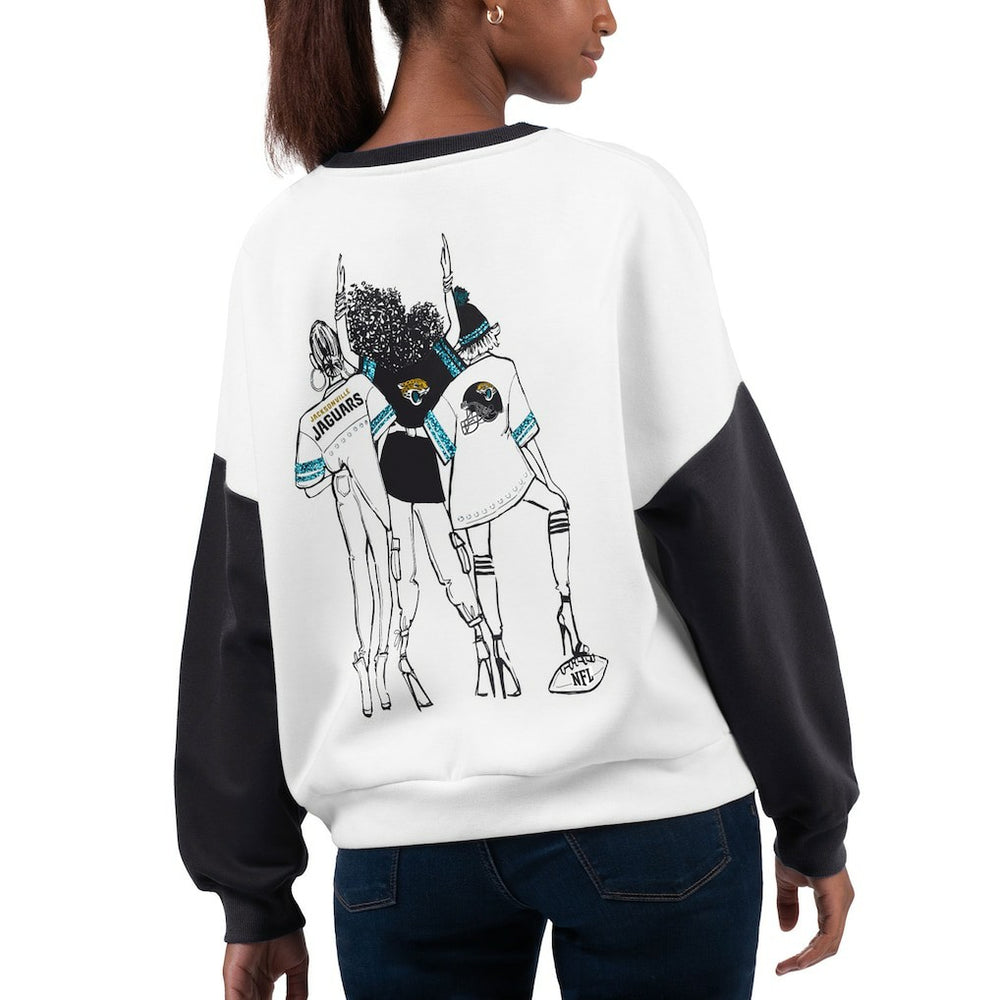 Jacksonville Jaguars G-III 4Her by Carl Banks Women's A-Game Pullover Sweatshirt White