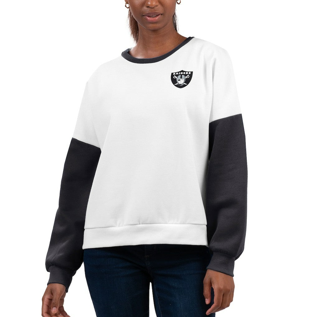 Las Vegas Raiders G-III 4Her by Carl Banks Women's A-Game Pullover Sweatshirt White
