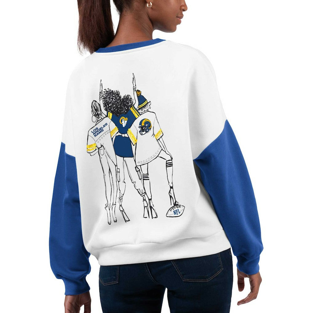 Los Angeles Rams G-III 4Her by Carl Banks Women's A-Game Pullover Sweatshirt White