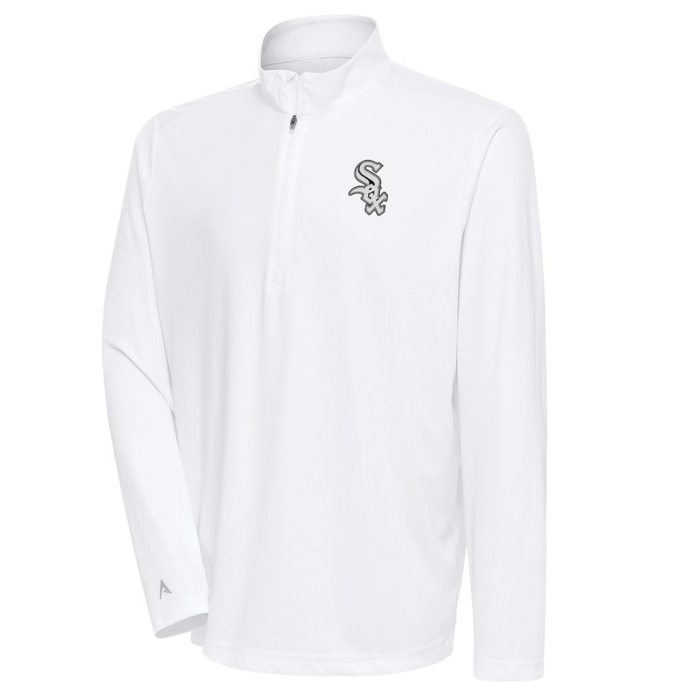 Chicago White Sox Antigua Metallic Tribute Quarter-Zip Top - White - MLB Online