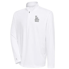 Los Angeles Dodgers Antigua Metallic Tribute Quarter-Zip Top - White - MLB Lifestyle