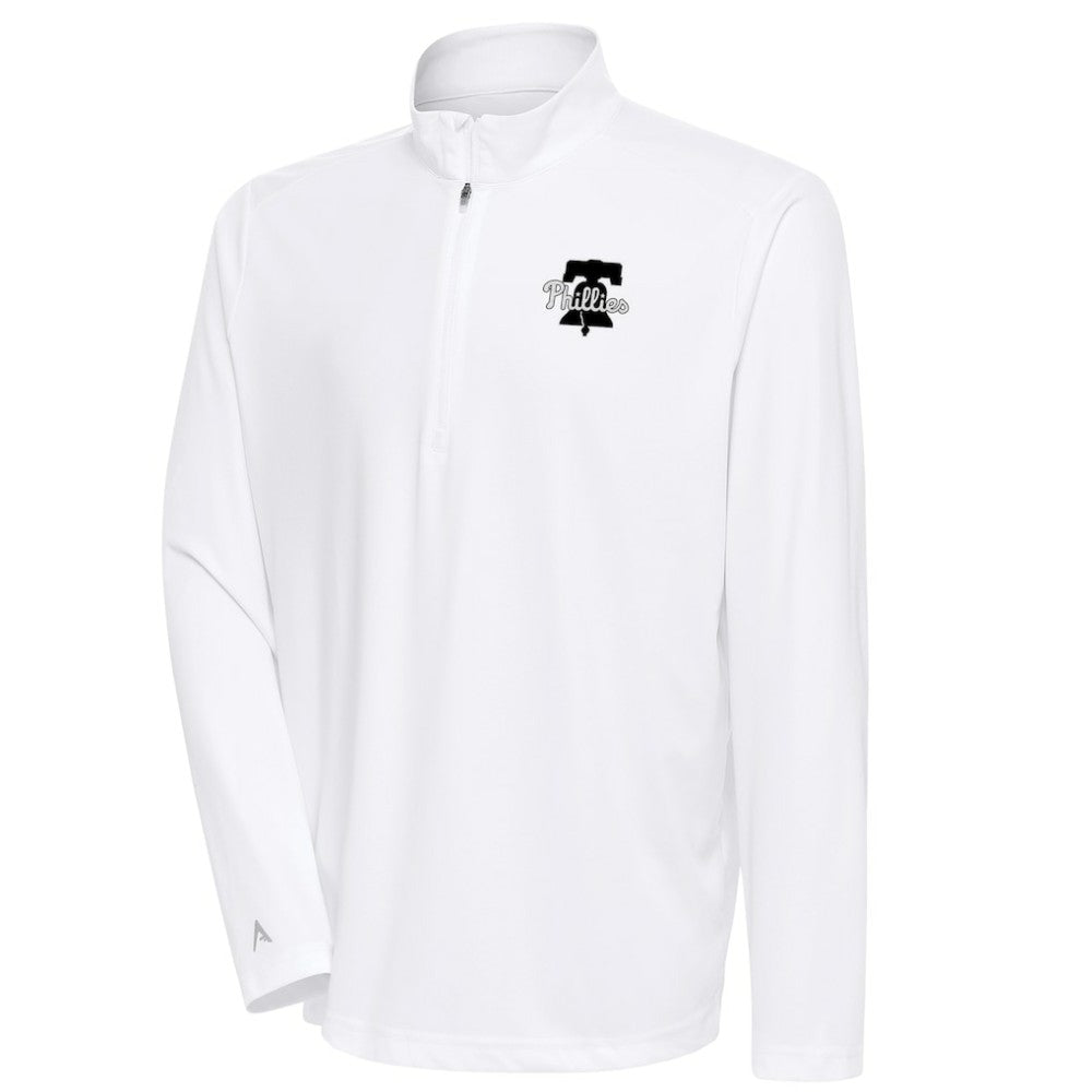 Philadelphia Phillies Antigua Metallic Tribute Quarter-Zip Top - White - MLB Online