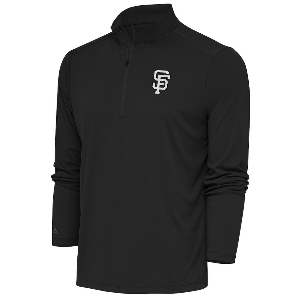 San Francisco Giants Antigua Metallic Tribute Quarter-Zip Top - Charcoal - MLB on Sale