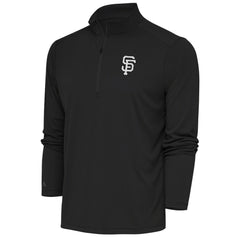 San Francisco Giants Antigua Metallic Tribute Quarter-Zip Top - Charcoal - MLB on Sale