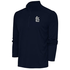 St. Louis Cardinals Antigua Metallic Tribute Quarter-Zip Top - Navy - MLB Lifestyle