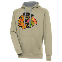 Chicago Blackhawks Antigua Victory Pullover Hoodie - Khaki - NHL 200069203
