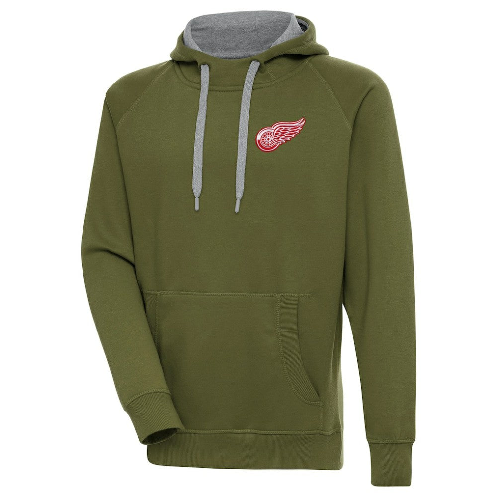 Detroit Red Wings Antigua Victory Pullover Hoodie - Olive - NHL 200069222
