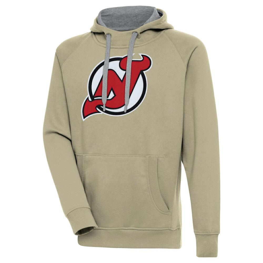 New Jersey Devils Antigua Victory Pullover Hoodie - Khaki - NHL 200069245