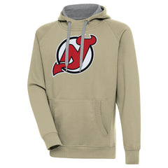 New Jersey Devils Antigua Victory Pullover Hoodie - Khaki - NHL 200069245