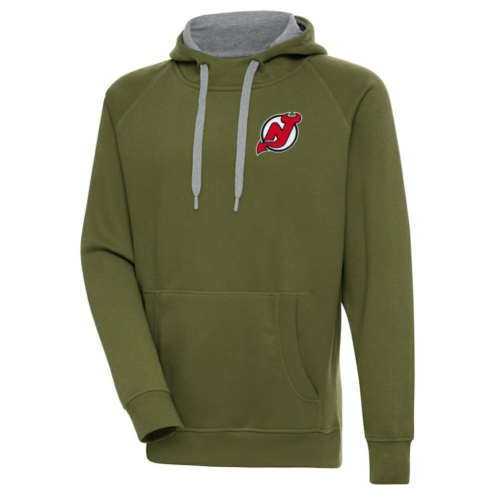 New Jersey Devils Antigua Victory Pullover Hoodie - Olive - NHL 200069248
