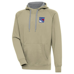New York Rangers Antigua Victory Pullover Hoodie - Khaki - NHL 200069255