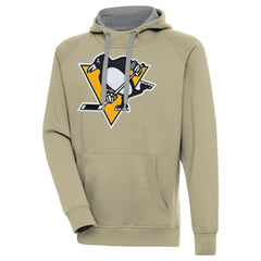 Pittsburgh Penguins Antigua Victory Pullover Hoodie - Khaki - NHL 200069265
