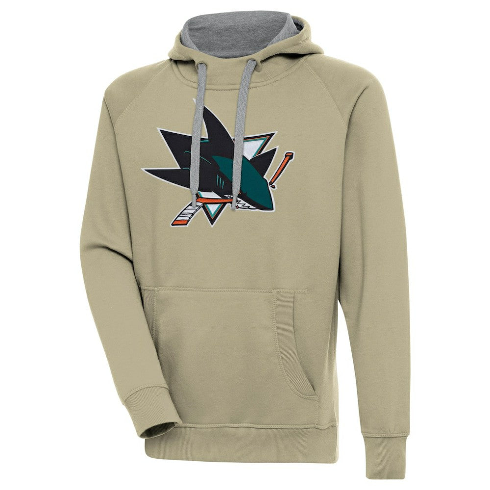 San Jose Sharks Antigua Victory Pullover Hoodie - Khaki - NHL 200069269