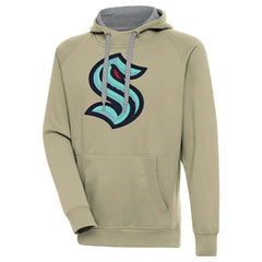 Seattle Kraken Antigua Victory Pullover Hoodie - Khaki - NHL 200069273