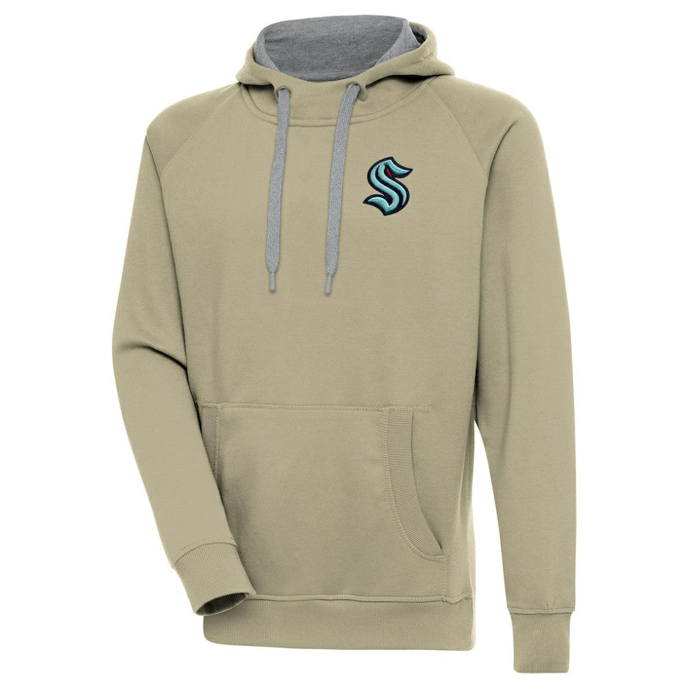 Seattle Kraken Antigua Victory Pullover Hoodie - Khaki - NHL 200069275
