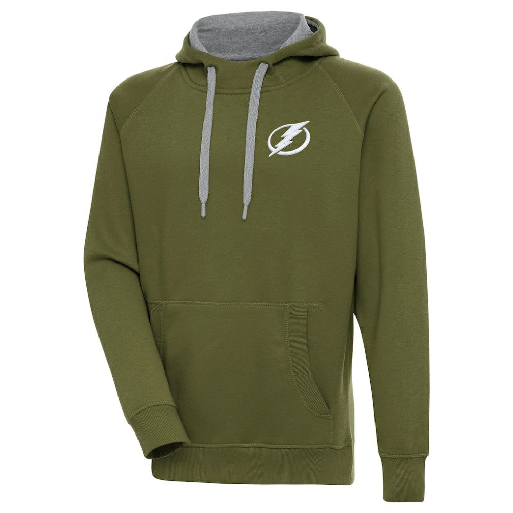 Tampa Bay Lightning Antigua Victory Pullover Hoodie - Olive - NHL 200069284