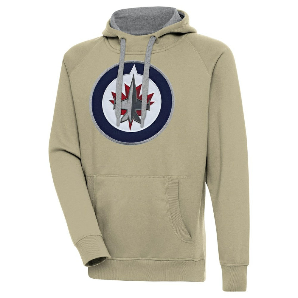 Winnipeg Jets Antigua Victory Pullover Hoodie - Khaki - NHL 200069301