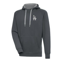 Los Angeles Dodgers Antigua Metallic Victory Pullover Hoodie - Charcoal - MLB Discount
