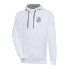 San Diego Padres Antigua Metallic Victory Pullover Hoodie - White - MLB on Sale