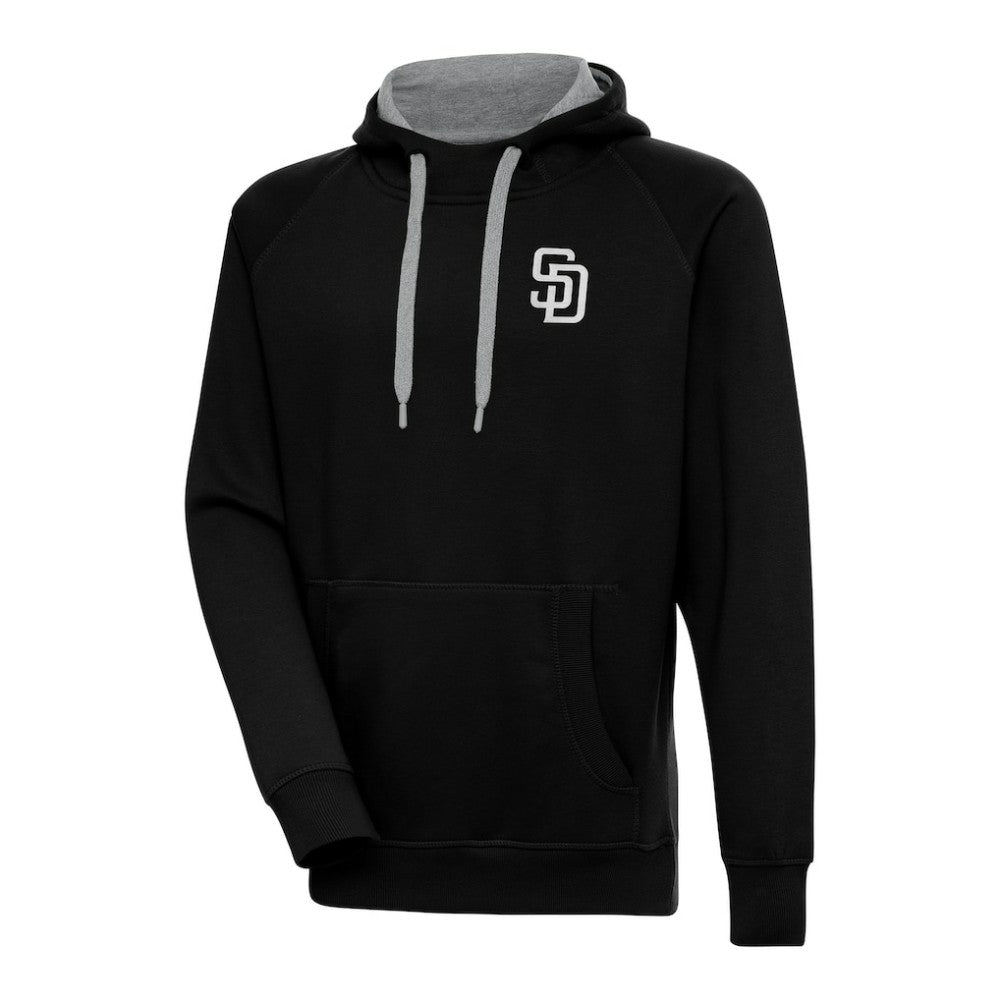 San Diego Padres Antigua Metallic Victory Pullover Hoodie - Black - MLB Lifestyle