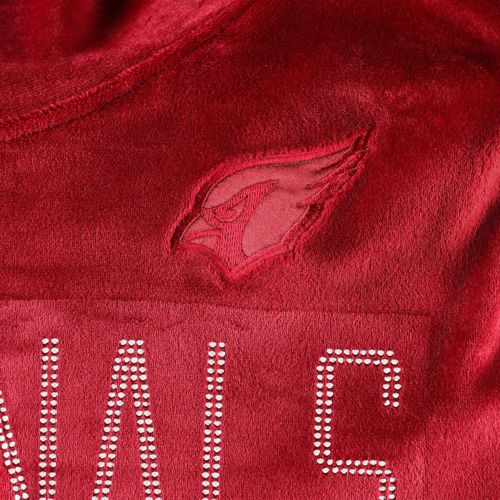 Arizona Cardinals DKNY Sport Women's Deliliah Rhinestone Funnel Neck Pullover Sweatshirt Cardinal
