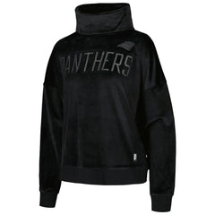 Carolina Panthers DKNY Sport Women's Deliliah Rhinestone Funnel Neck Pullover Sweatshirt Black