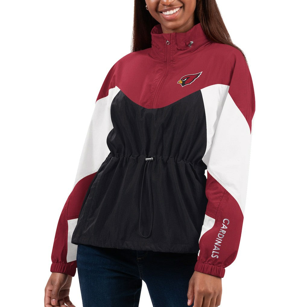 Arizona Cardinals G-III 4Her by Carl Banks Women's Tie Breaker Lightweight Quarter-Zip Jacket Black/Cardinal