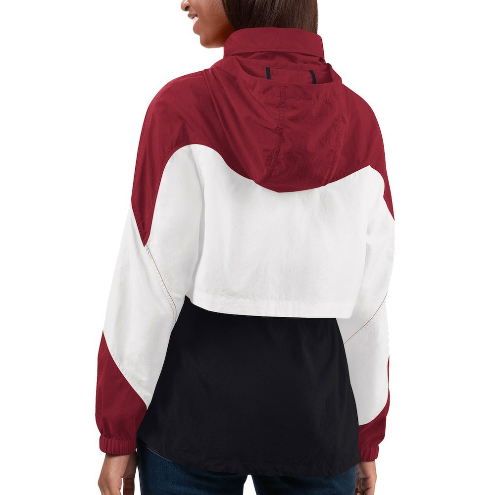 Arizona Cardinals G-III 4Her by Carl Banks Women's Tie Breaker Lightweight Quarter-Zip Jacket Black/Cardinal