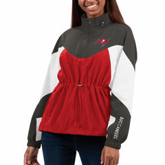 Tampa Bay Buccaneers G-III 4Her by Carl Banks Women's Tie Breaker Lightweight Quarter-Zip Jacket Red/Pewter
