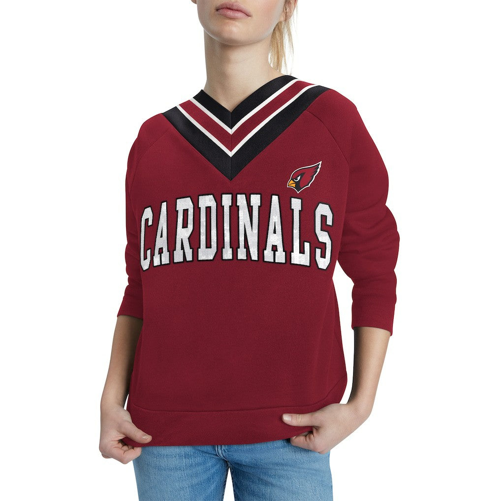 Arizona Cardinals Tommy Hilfiger Women's Heidi V-Neck Pullover Sweatshirt Cardinal