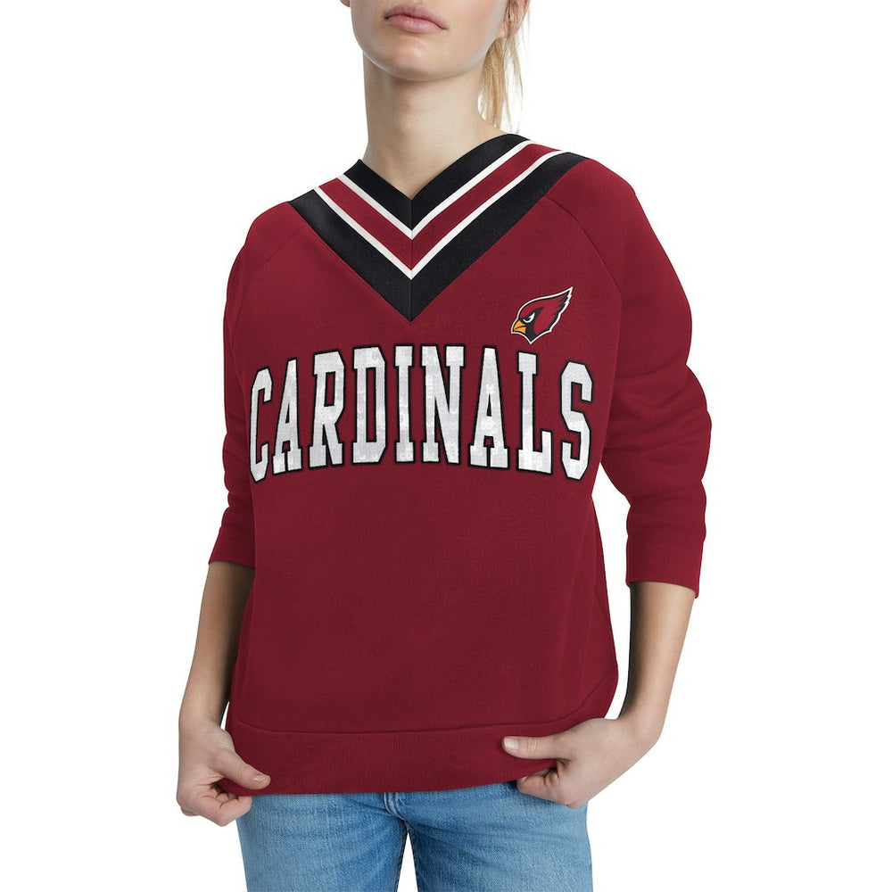 Arizona Cardinals Tommy Hilfiger Women's Heidi V-Neck Pullover Sweatshirt Cardinal