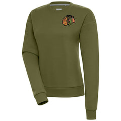 Chicago Blackhawks Antigua Women's Victory Pullover Sweatshirt - Olive - NHL 200070114