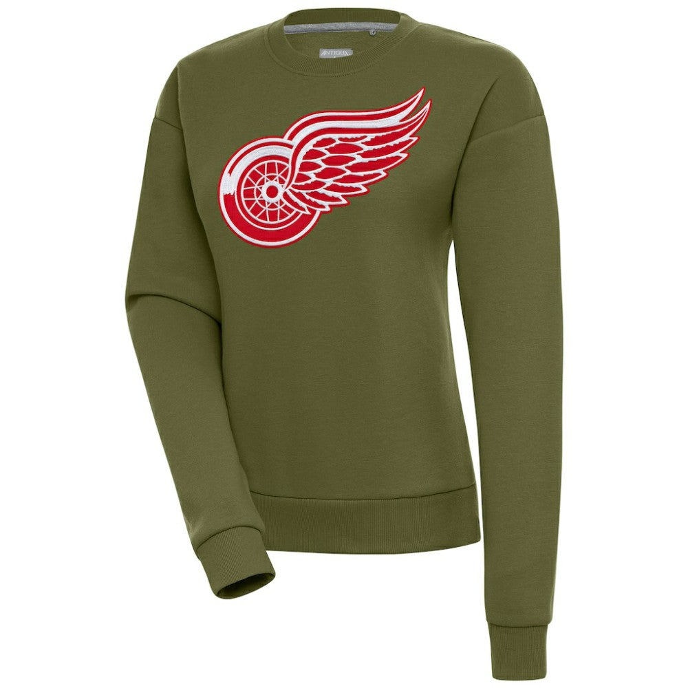 Detroit Red Wings Antigua Women's Victory Pullover Sweatshirt - Olive - NHL 200070128