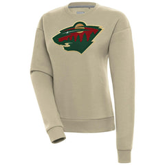 Minnesota Wild Antigua Women's Victory Pullover Sweatshirt - Khaki - NHL 200070141