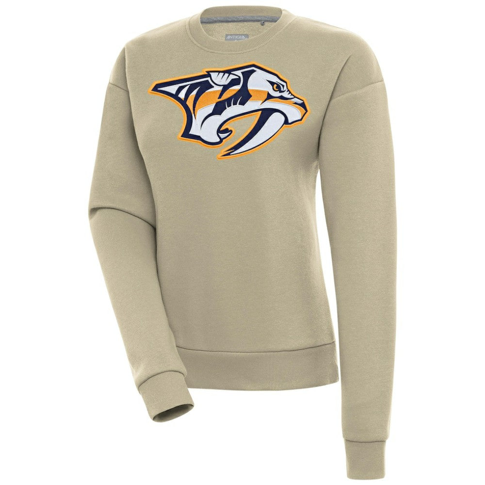 Nashville Predators Antigua Women's Victory Pullover Sweatshirt - Khaki - NHL 200070149