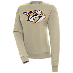Nashville Predators Antigua Women's Victory Pullover Sweatshirt - Khaki - NHL 200070149