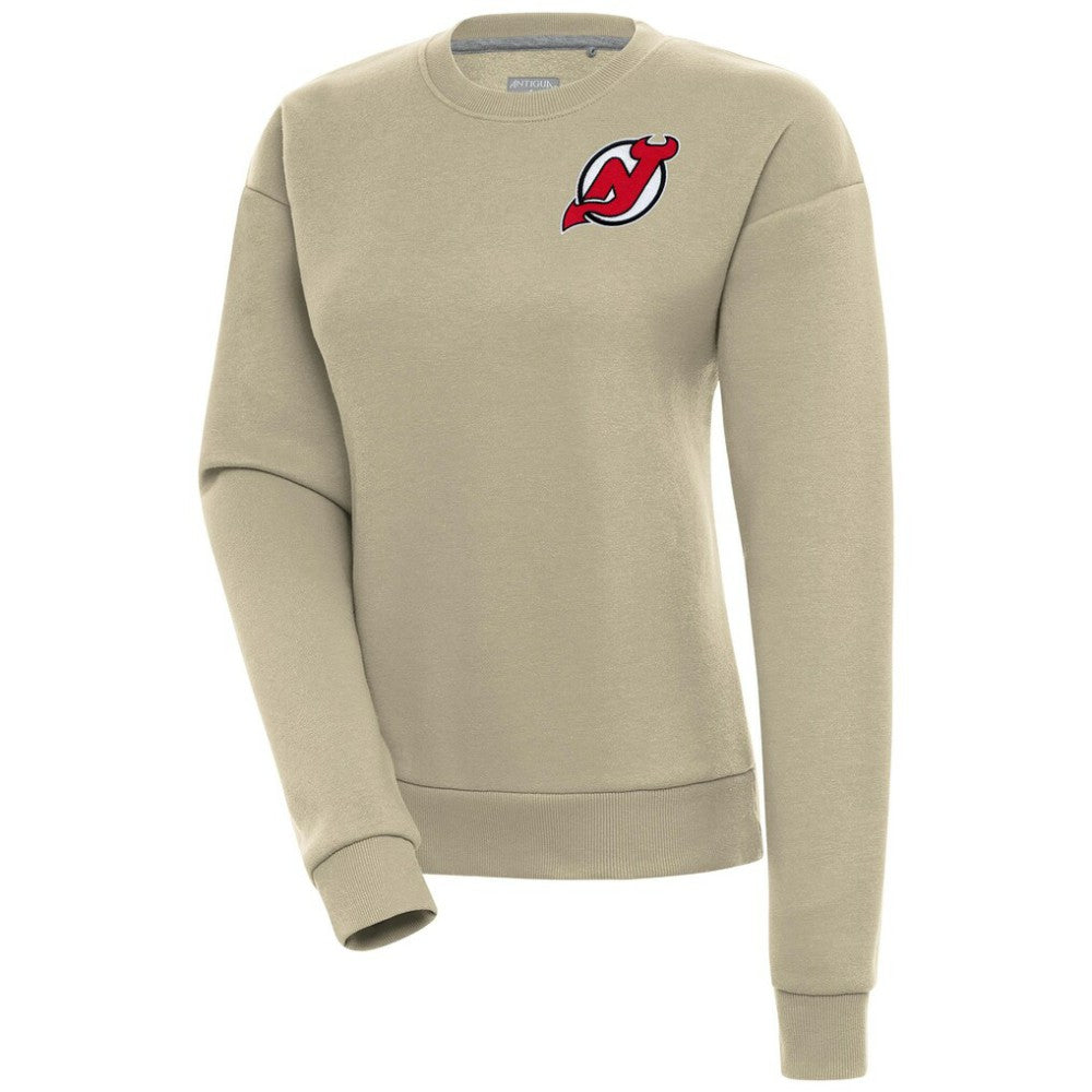 New Jersey Devils Antigua Women's Victory Pullover Sweatshirt - Khaki - NHL 200070155
