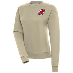 New Jersey Devils Antigua Women's Victory Pullover Sweatshirt - Khaki - NHL 200070155