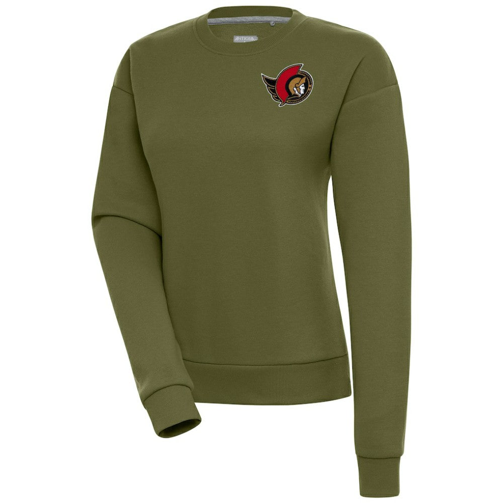 Ottawa Senators Antigua Women's Victory Pullover Sweatshirt - Olive - NHL 200070168