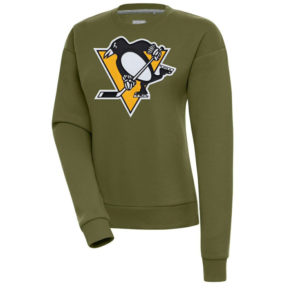 Pittsburgh Penguins Antigua Women's Victory Pullover Sweatshirt - Olive - NHL 200070174