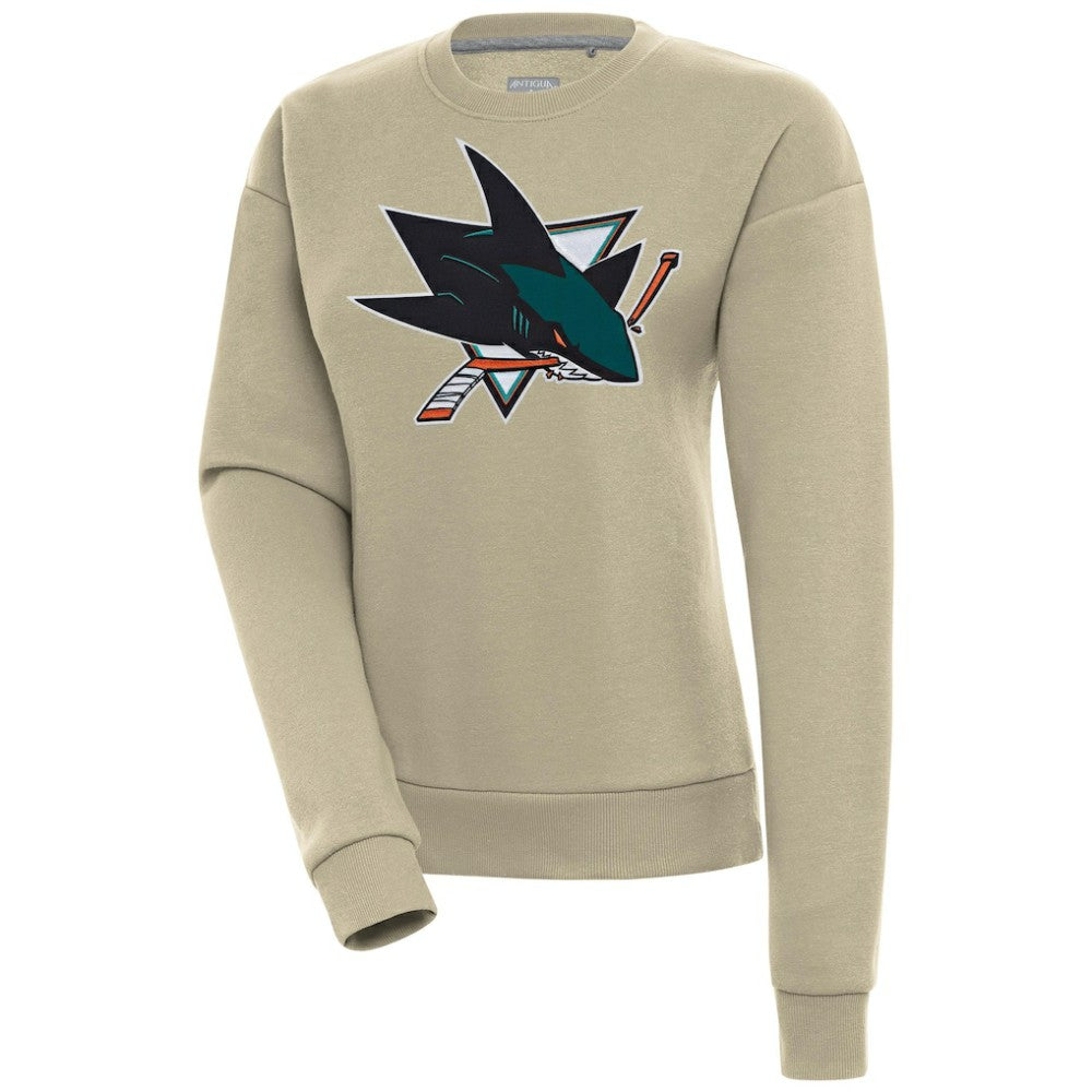 San Jose Sharks Antigua Women's Victory Pullover Sweatshirt - Khaki - NHL 200070177