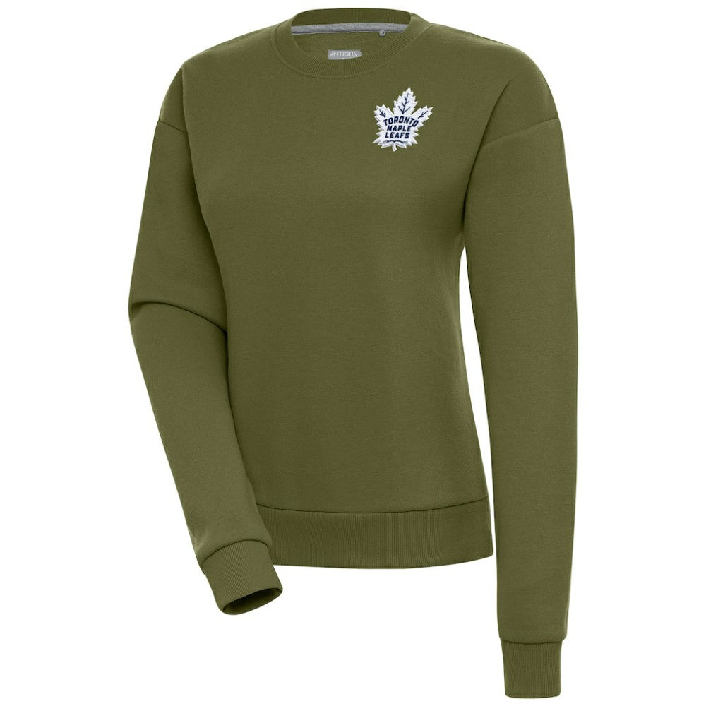 Toronto Maple Leafs Antigua Women's Victory Pullover Sweatshirt - Olive - NHL 200070196