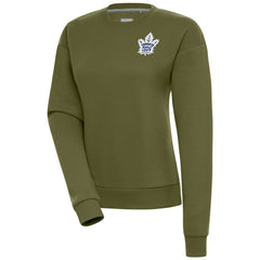 Toronto Maple Leafs Antigua Women's Victory Pullover Sweatshirt - Olive - NHL 200070196