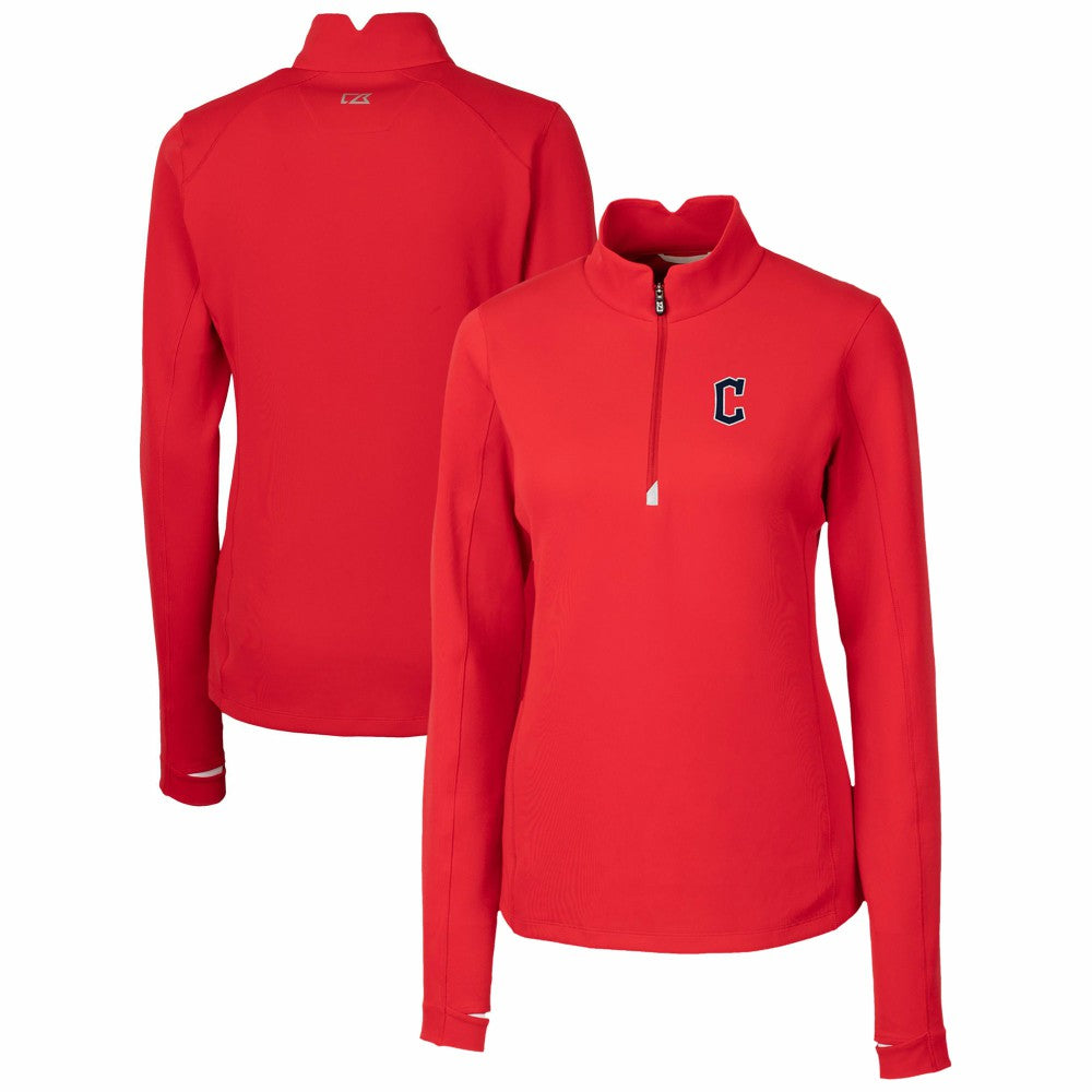 Cleveland Guardians Cutter & Buck Women's DryTec Traverse Stretch Quarter-Zip Pullover Top - Red - MLB Online