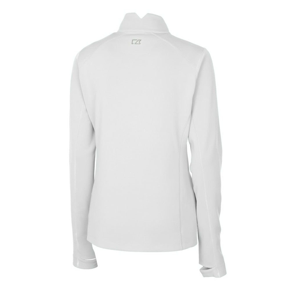 New York Yankees Cutter & Buck Women's DryTec Traverse Stretch Quarter-Zip Pullover Top - White - MLB Lifestyle