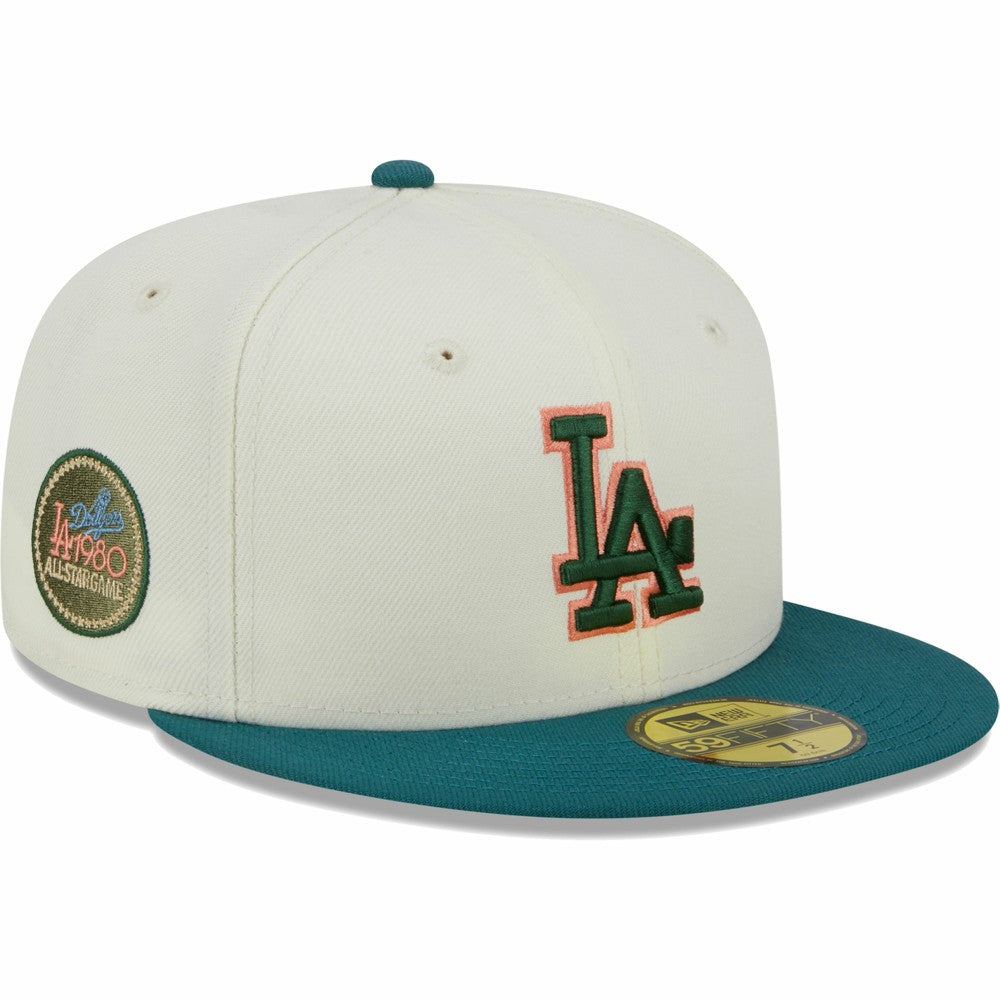 Los Angeles Dodgers New Era Chrome 59FIFTY Fitted Hat - Cream - New Era Lifestyle