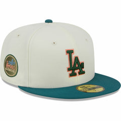 Los Angeles Dodgers New Era Chrome 59FIFTY Fitted Hat - Cream - New Era Lifestyle