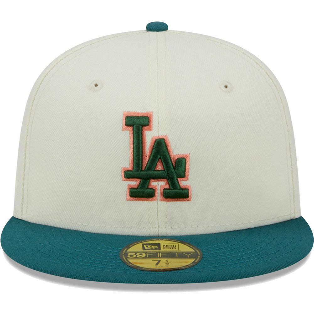 Los Angeles Dodgers New Era Chrome 59FIFTY Fitted Hat - Cream - New Era Lifestyle