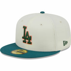 Los Angeles Dodgers New Era Chrome 59FIFTY Fitted Hat - Cream - New Era Lifestyle
