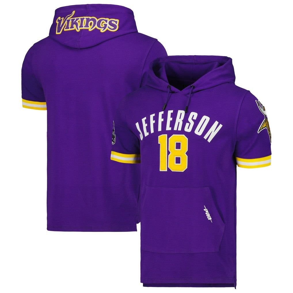 Justin Jefferson Minnesota Vikings Pro Standard Player Name & Number Hoodie T-Shirt Purple